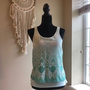 XS Express mint green tribal print tank